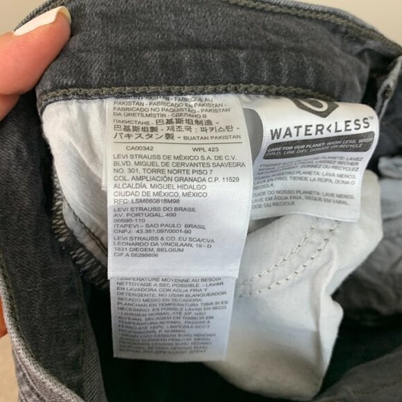 Levi's Wedgie Skinny Button Fly Jeans - Black Wash - Size 29 - Picture 6 of 10